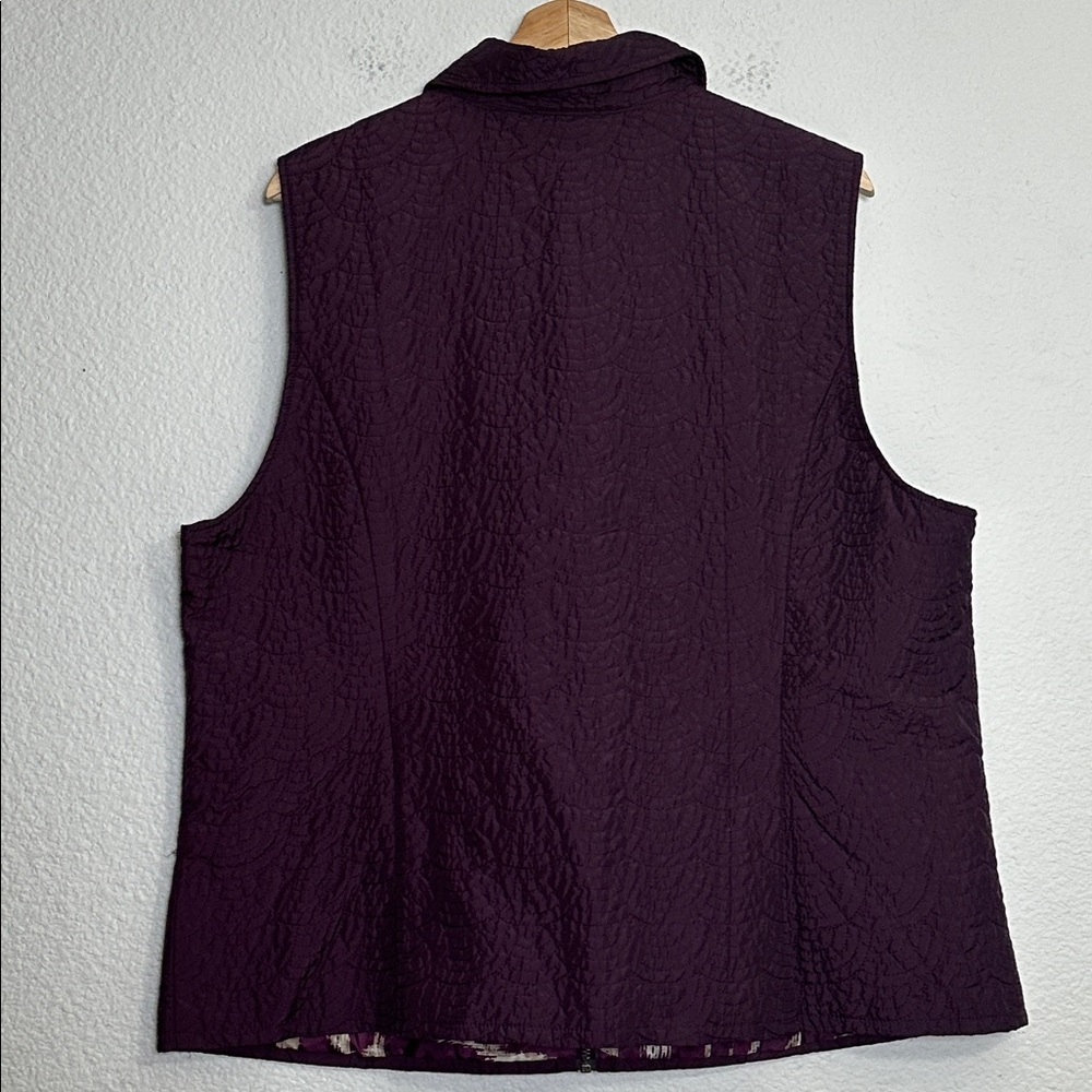 Chico’s Purple Lightweight Quilted Full‎ Zip Vest Womens Size 3 XL Pockets - Picture 2 of 11